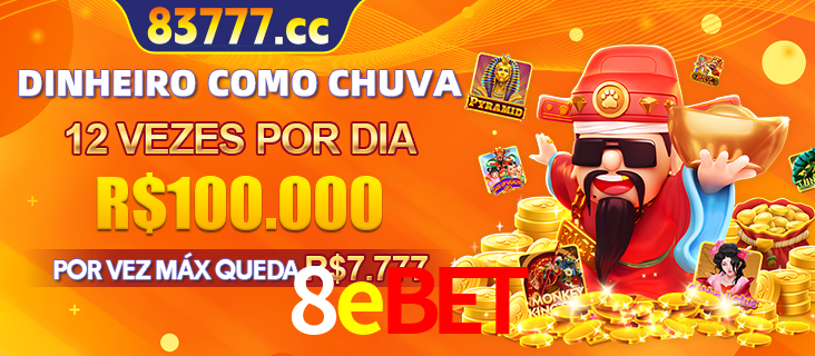 Banner do programa de recompensas Recomende para amigos do 8ebet, detalhando os bônus por convidar amigos, com prêmios que chegam a R$288.888.